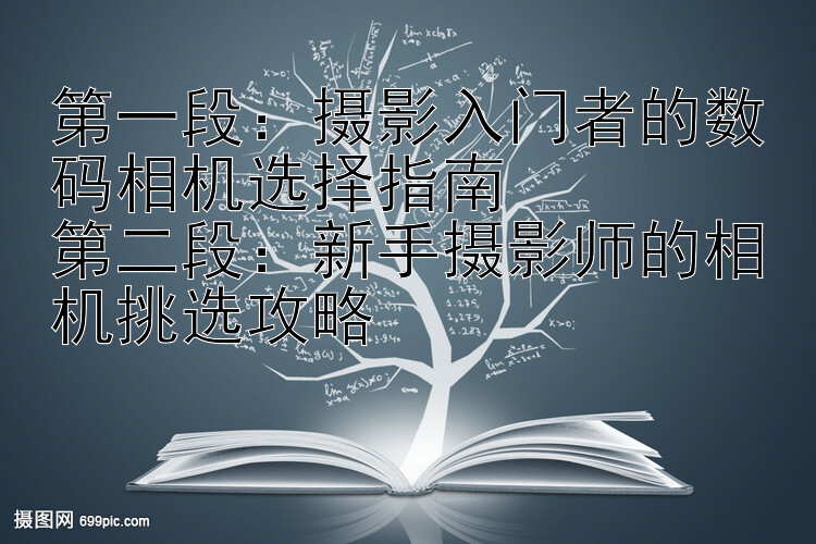 第一段：摄影入门者的数码相机选择指南
第二段：新手摄影师的相机挑选攻略