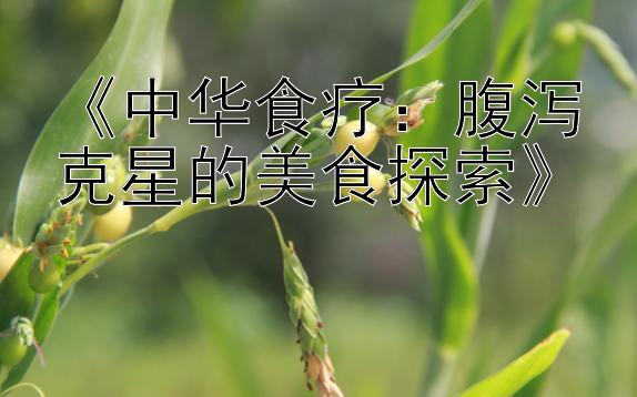 《中华食疗：腹泻克星的美食探索》